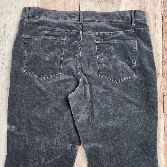 Sonoma Womens Corduroy Pants SZ 16 Solid Dark Gray Mid Rise Straight Leg Stretch - Picture 5 of 8